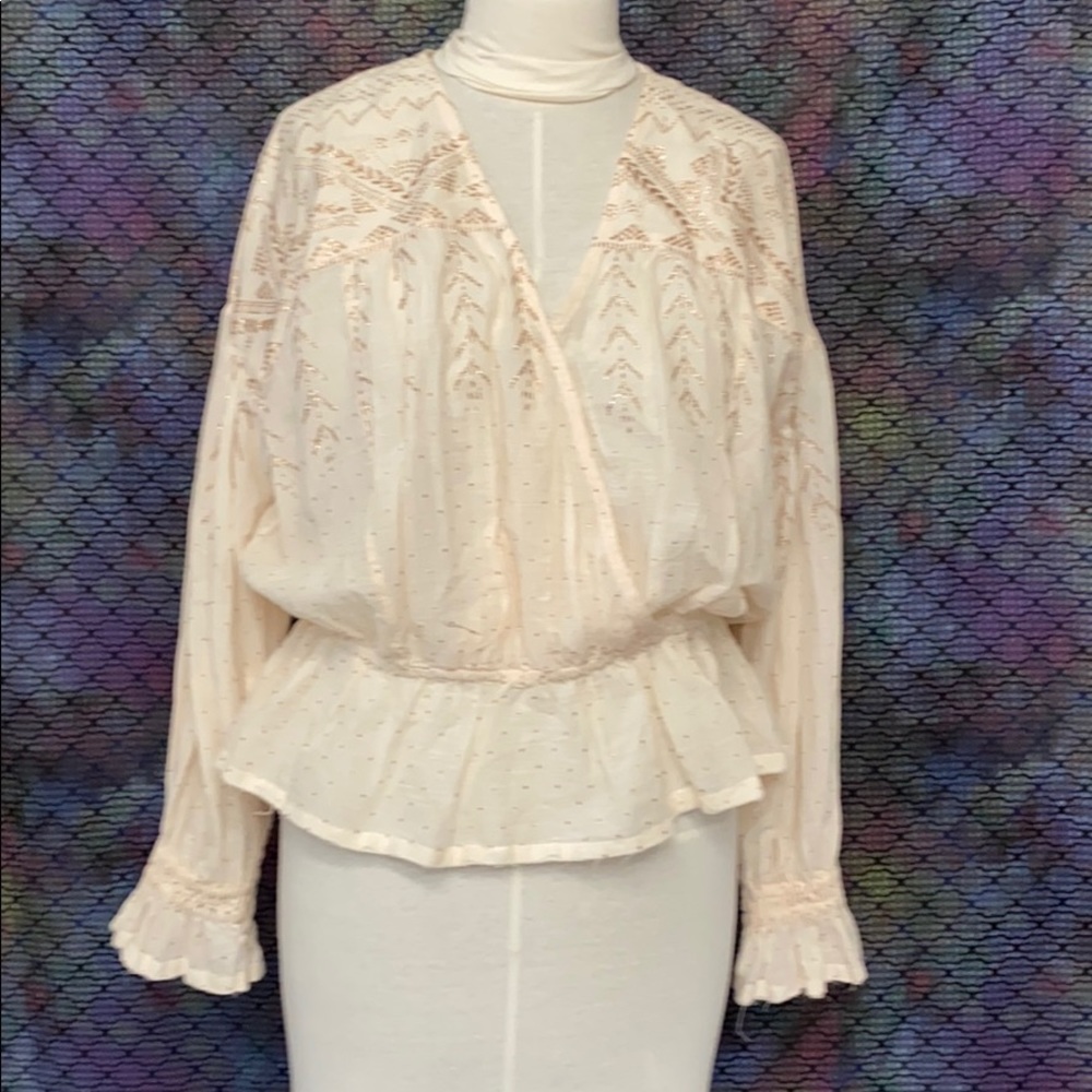 Free People Counting Stars Poet Blouse sz M